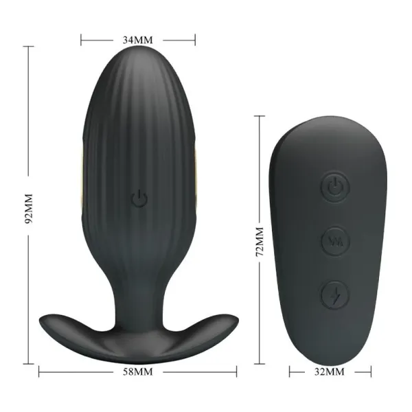 Kelly Plug Anal wiederaufladbarer Vibrator Schwarz von Pretty Love Bottom | Fesselliebe.de