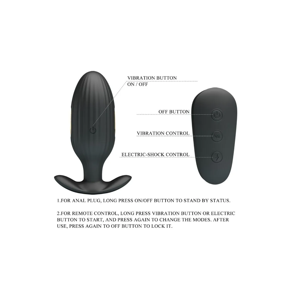 Kelly Plug Anal wiederaufladbarer Vibrator Schwarz von Pretty Love Bottom | Fesselliebe.de