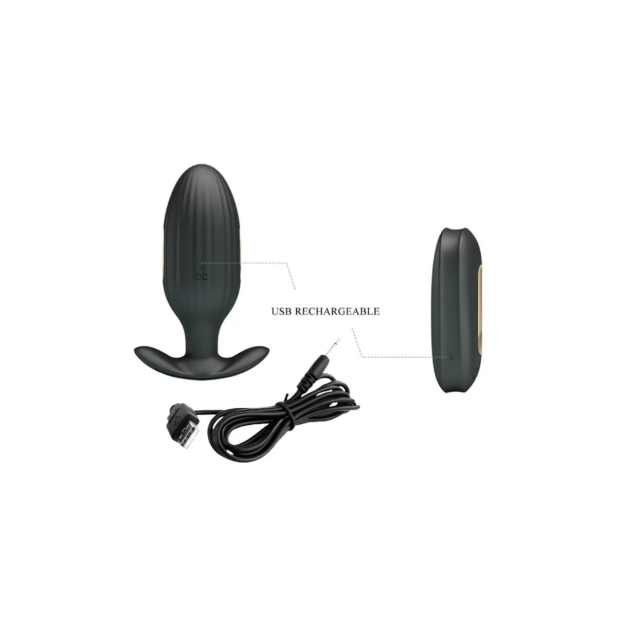 Kelly Plug Anal wiederaufladbarer Vibrator Schwarz von Pretty Love Bottom | Fesselliebe.de
