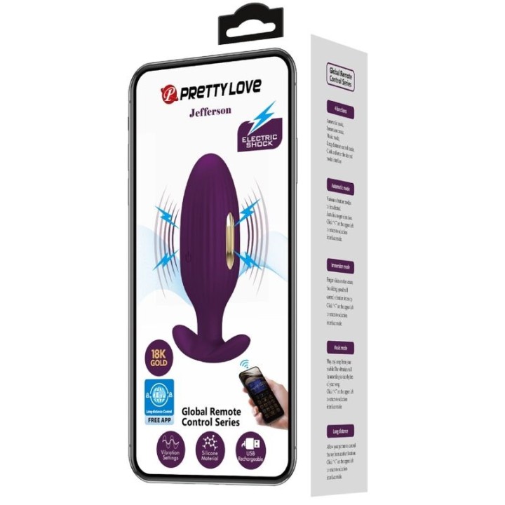 Jefferson App-Gesteuerter Analstecker Lila von Pretty Love Bottom | Fesselliebe.de
