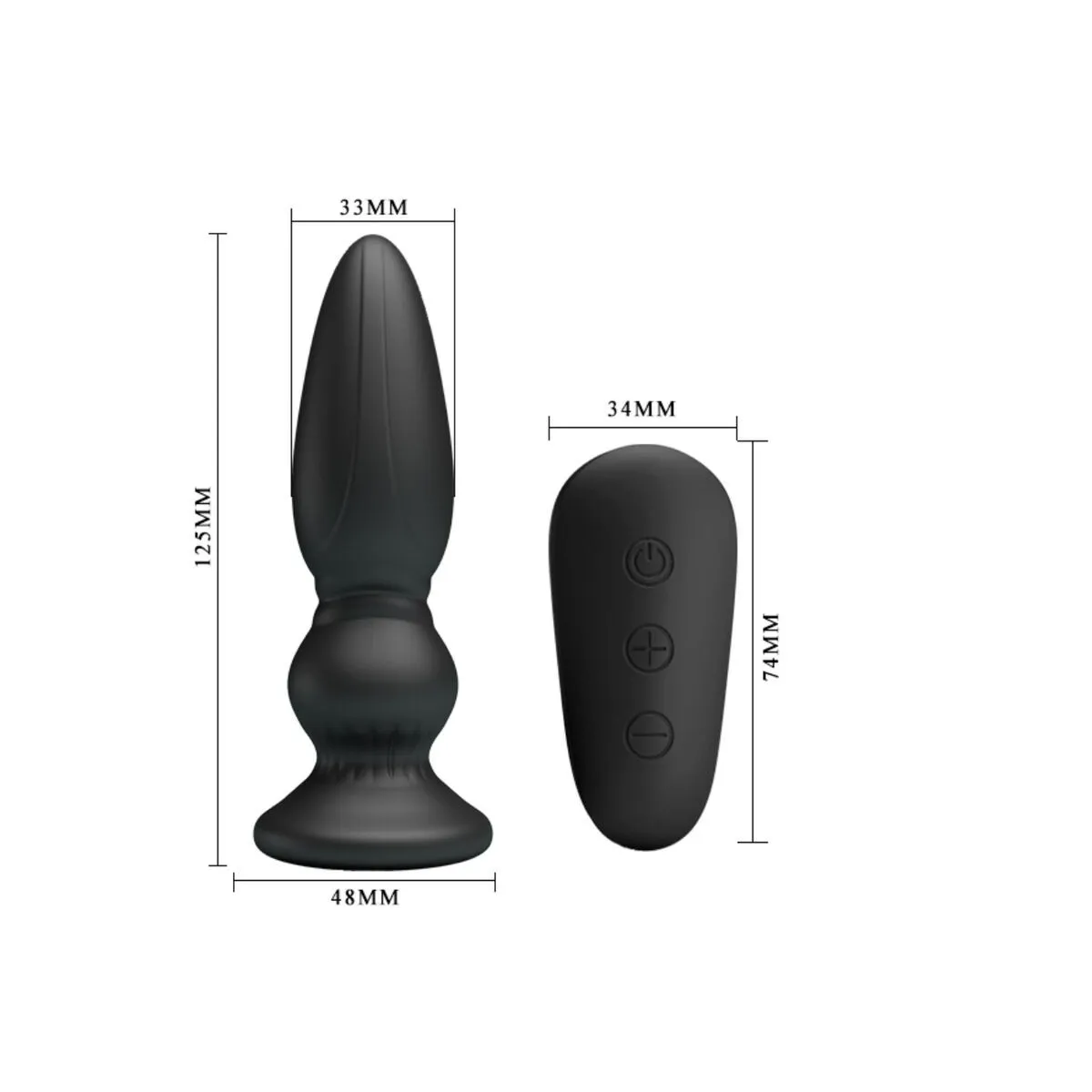 Leistungsstarker Vibrator mit Fernbedienung, Analstecker, Schwarz von Mr Play | Fesselliebe.de