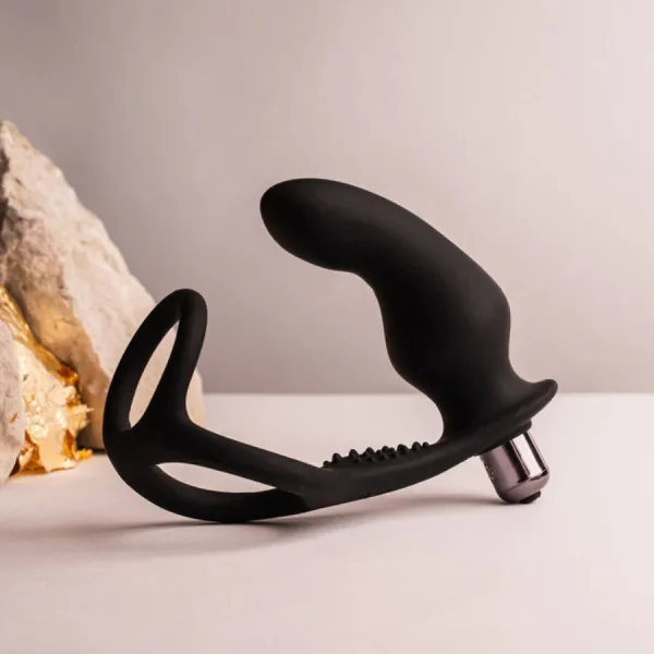 Ro-Zen Rro Anal Plug mit Vibrierendem Penisring Schwarz von Rocks-Off | Fesselliebe.de