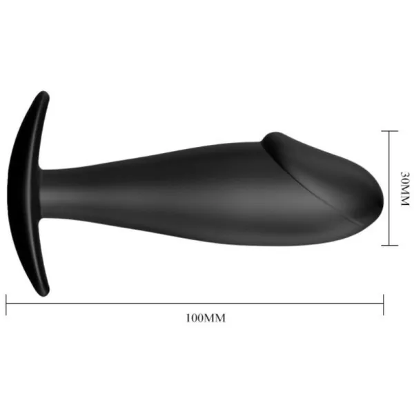 Anal Plug Silikon Penisform Schwarz von Pretty Love Bottom | Fesselliebe.de