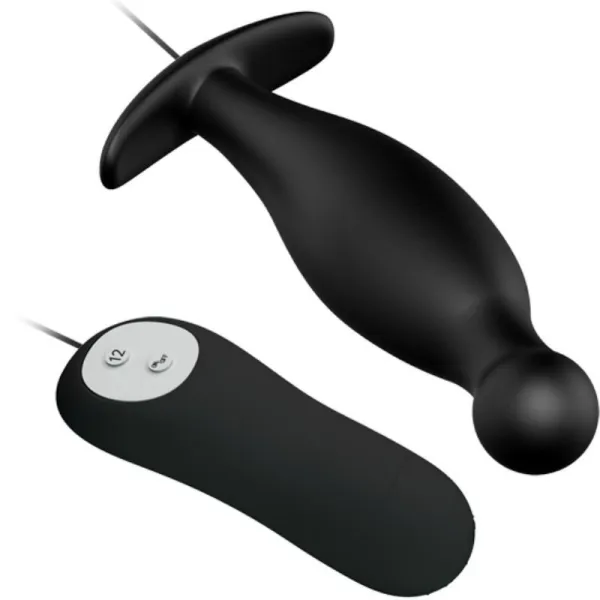 Silikon Analplug 12 Vibrationsmodi Schwarz von Pretty Love | Fesselliebe.de