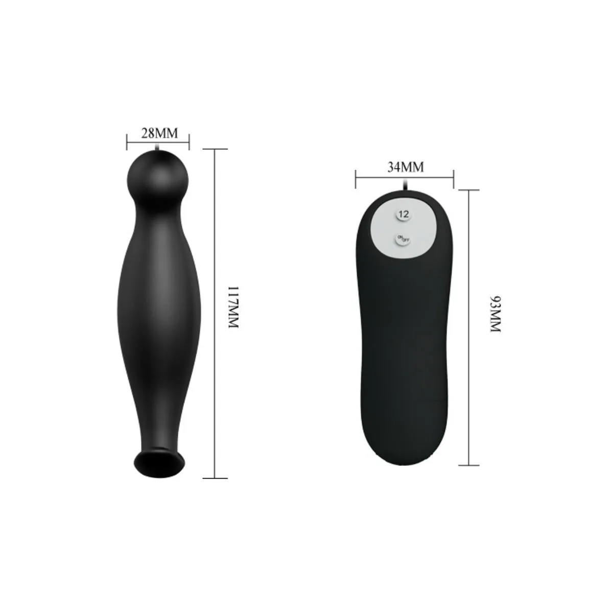 Silikon Analplug 12 Vibrationsmodi Schwarz von Pretty Love | Fesselliebe.de