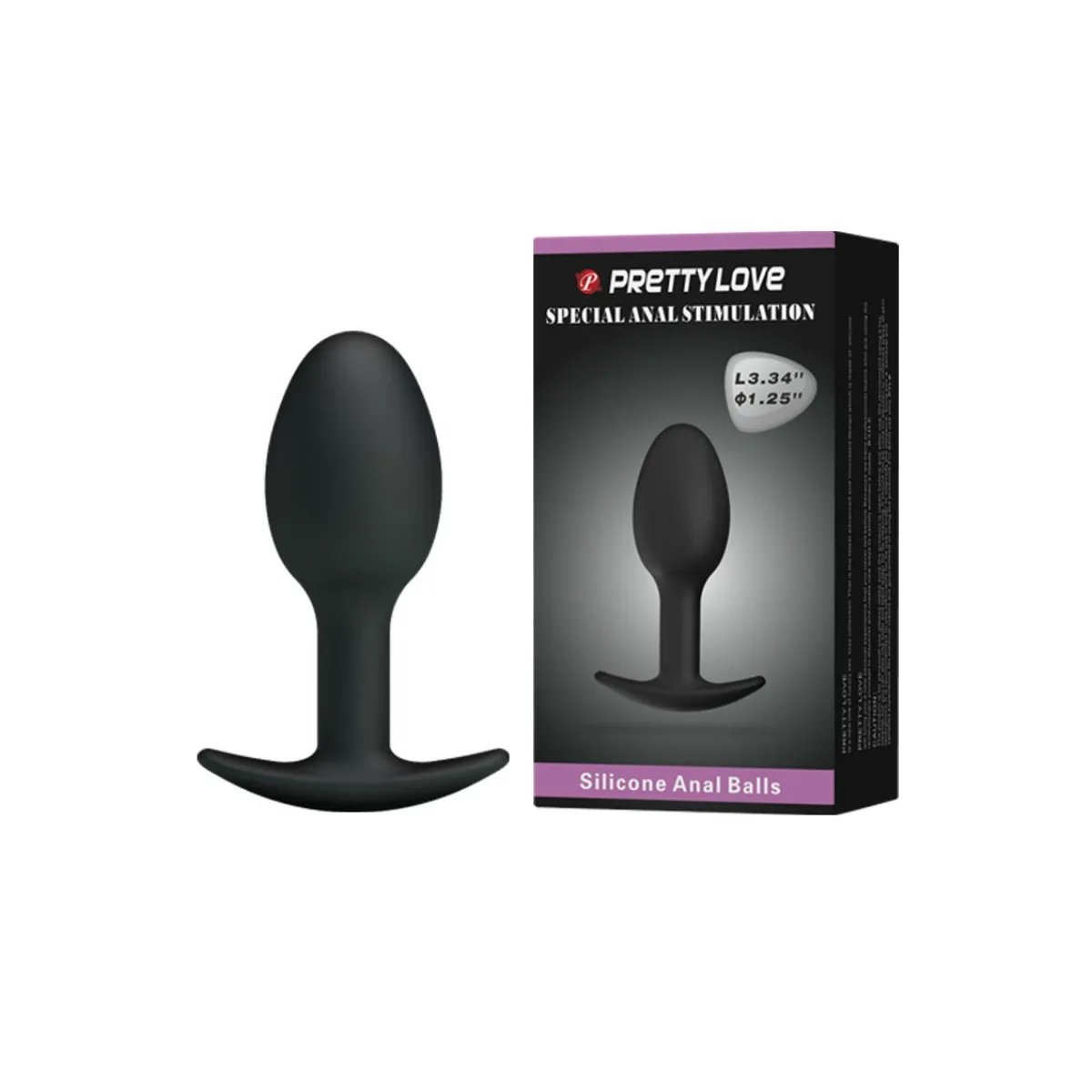 Silikon Analplug 6,5 cm Schwarz von Pretty Love Bottom | Fesselliebe.de