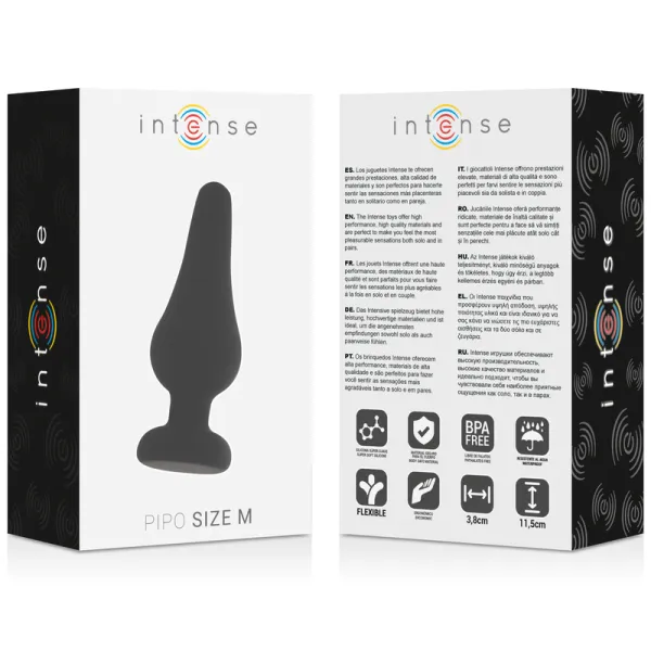 Analplug Pipo M Schwarzes Silikon 11 cm von Intense Anal Toys | Fesselliebe.de
