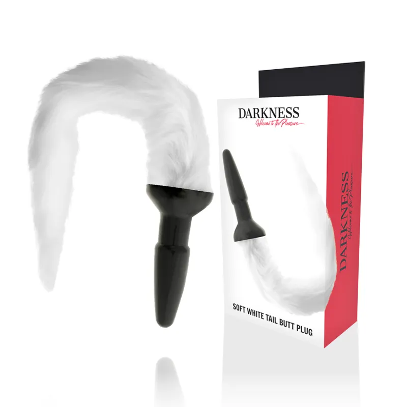 Silikon-Analsplug mit Weißem Schwanz von Darkness Anal | Fesselliebe.de