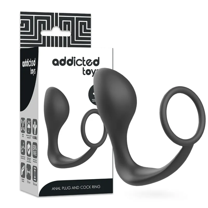 Analplug mit Schwarzem Silikonring von Addicted Toys | Fesselliebe.de
