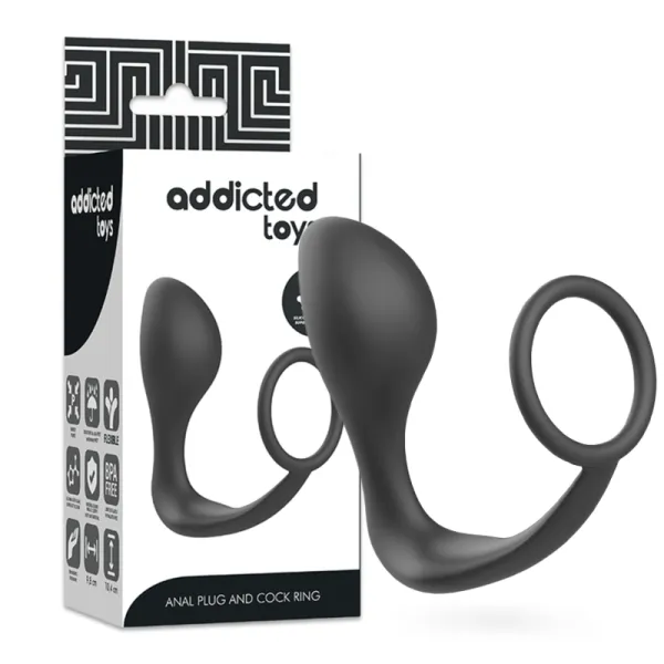 Analplug mit Schwarzem Silikonring von Addicted Toys | Fesselliebe.de