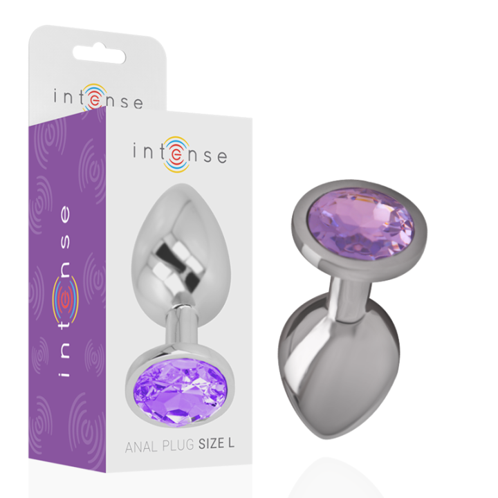 Analplug aus Aluminiummetall mit Violettem Kristall, Grösse S von Intense Anal Toys | Fesselliebe.de