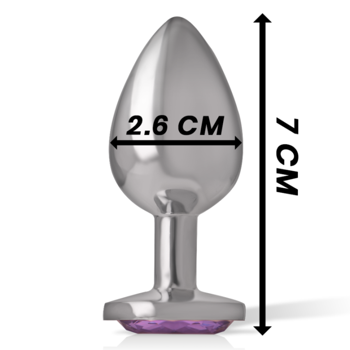Analplug aus Aluminiummetall mit Violettem Kristall, Grösse S von Intense Anal Toys | Fesselliebe.de