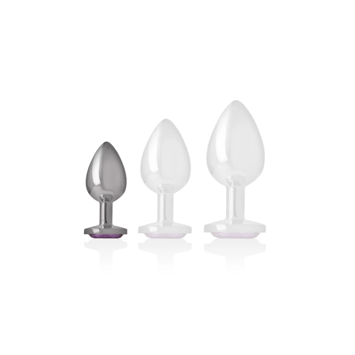 Analplug aus Aluminiummetall mit Violettem Kristall, Grösse S von Intense Anal Toys | Fesselliebe.de