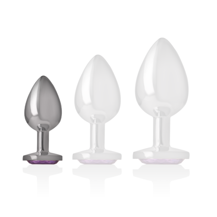 Analplug aus Aluminiummetall mit Violettem Kristall, Grösse S von Intense Anal Toys | Fesselliebe.de