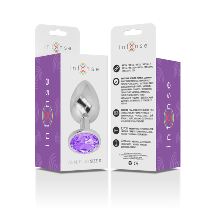 Analplug aus Aluminiummetall mit Violettem Kristall, Grösse S von Intense Anal Toys | Fesselliebe.de