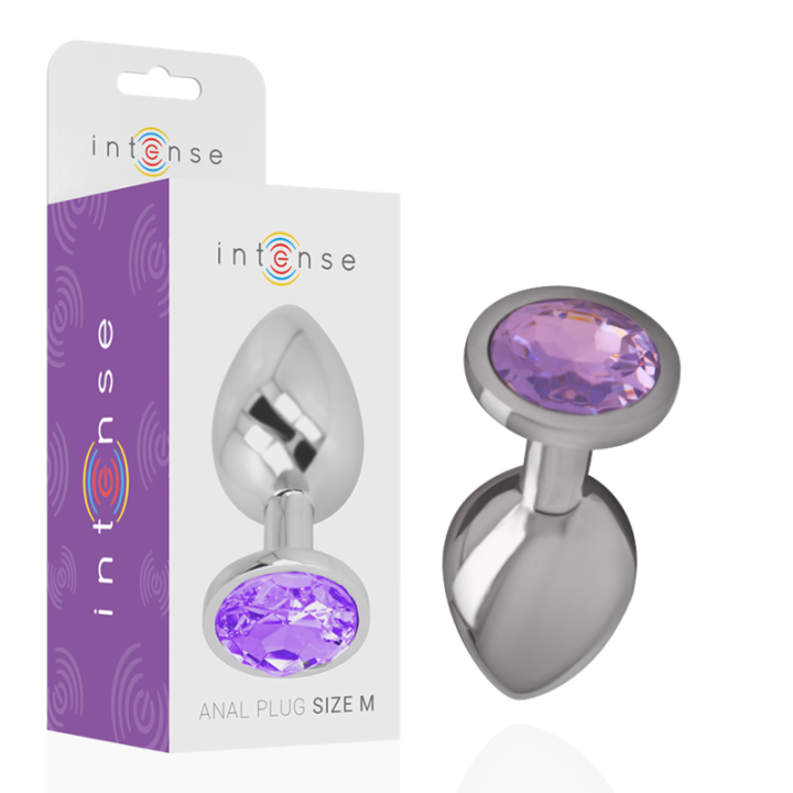 Analplug aus Aluminiummetall mit Violettem Kristall, Grösse M von Intense Anal Toys | Fesselliebe.de