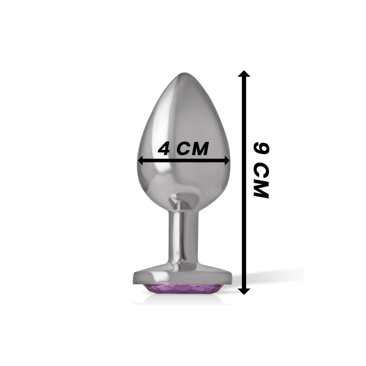 Analplug aus Aluminiummetall mit Violettem Kristall, Grösse L von Intense Anal Toys | Fesselliebe.de