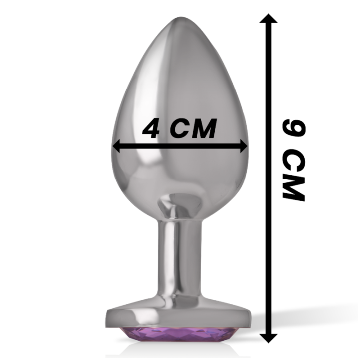 Analplug aus Aluminiummetall mit Violettem Kristall, Grösse L von Intense Anal Toys | Fesselliebe.de
