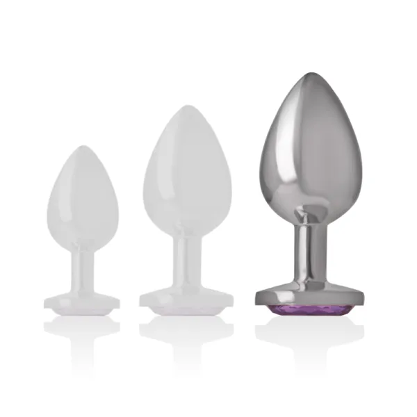 Analplug aus Aluminiummetall mit Violettem Kristall, Grösse L von Intense Anal Toys | Fesselliebe.de
