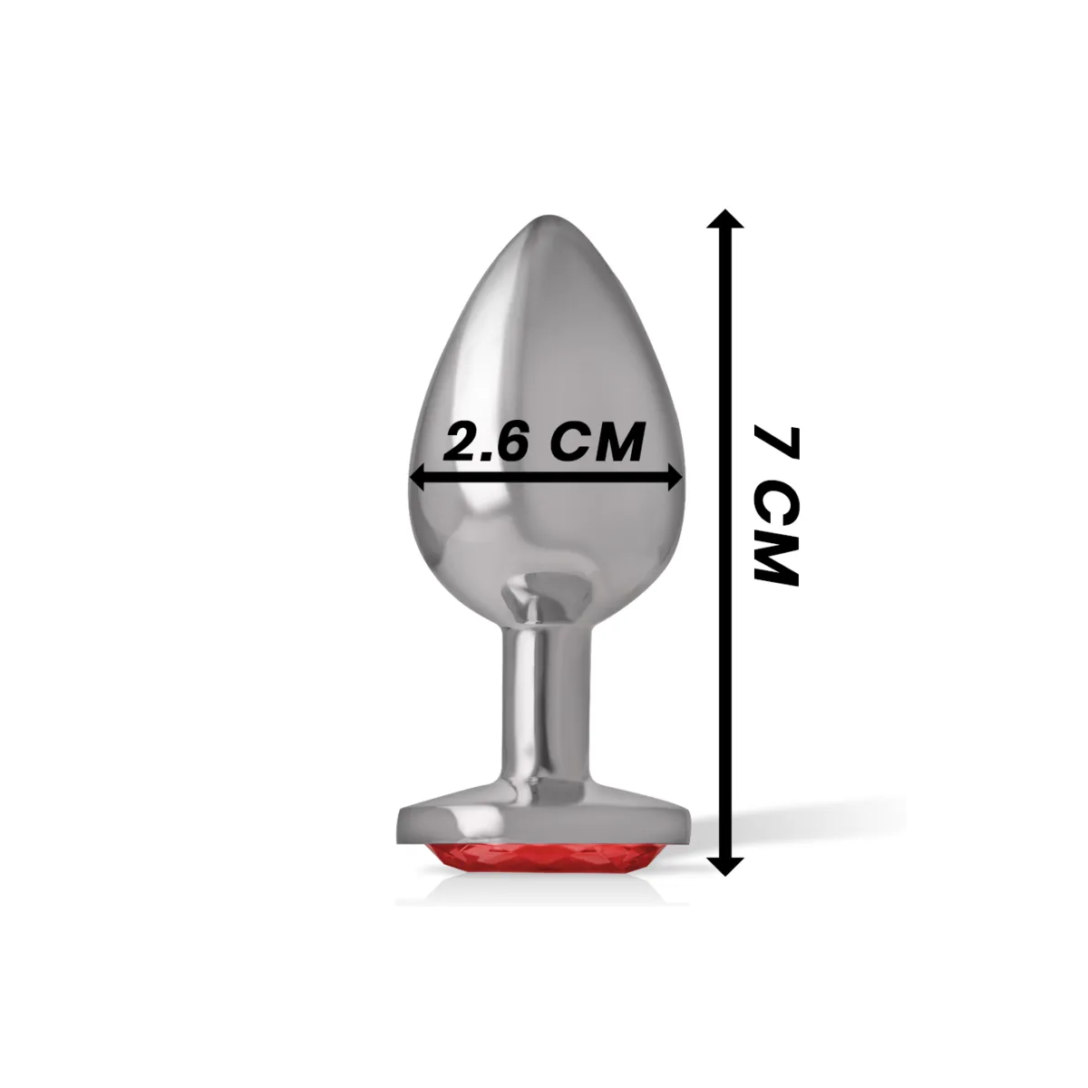 Analstecker aus Aluminiummetall mit Rotem Kristall, Grösse S von Intense Anal Toys | Fesselliebe.de