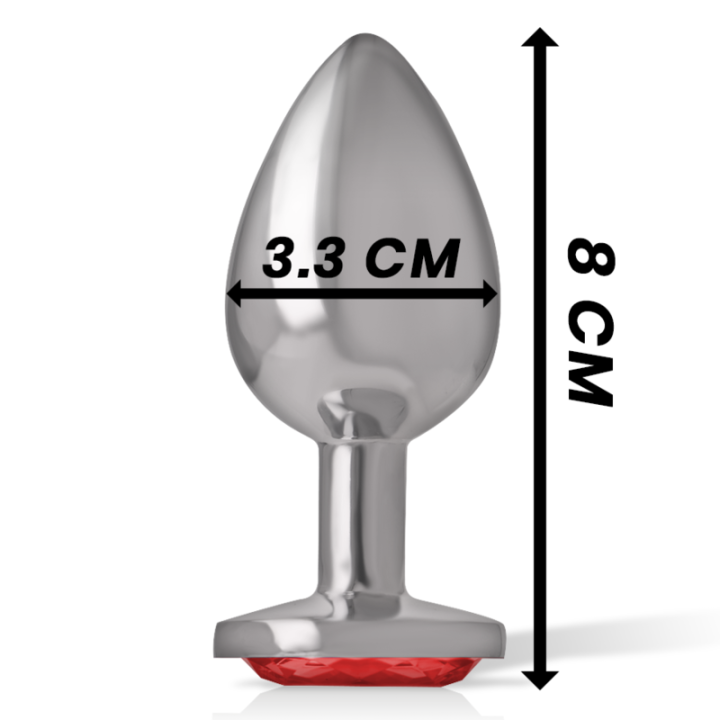 Metall-Analstecker mit Roten Kristall Grösse M von Intense Anal Toys | Fesselliebe.de