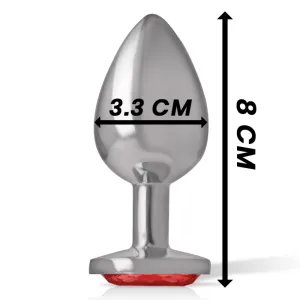Metall-Analstecker mit Roten Kristall Grösse M von Intense Anal Toys