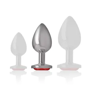 Metall-Analstecker mit Roten Kristall Grösse M von Intense Anal Toys