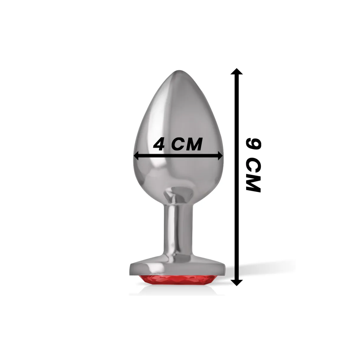 Analplug aus Aluminiummetall mit Rotem Kristall, Grösse L von Intense Anal Toys | Fesselliebe.de
