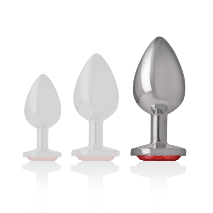 Analplug aus Aluminiummetall mit Rotem Kristall, Grösse L von Intense Anal Toys | Fesselliebe.de