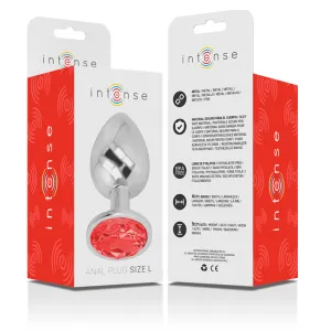 Analplug aus Aluminiummetall mit Rotem Kristall, Grösse L von Intense Anal Toys
