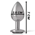 Analplug aus Aluminiummetall mit Schwarzem Kristall, Grösse S von Intense Anal Toys