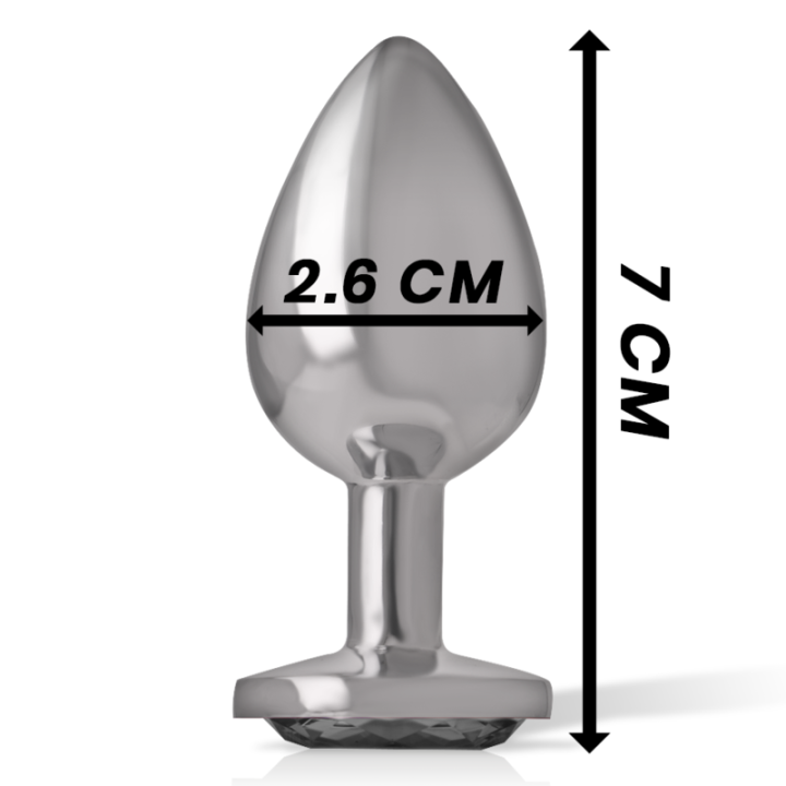 Analplug aus Aluminiummetall mit Schwarzem Kristall, Grösse S von Intense Anal Toys | Fesselliebe.de