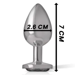 Analplug aus Aluminiummetall mit Schwarzem Kristall, Grösse S von Intense Anal Toys