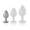 Analplug aus Aluminiummetall mit Schwarzem Kristall, Grösse S von Intense Anal Toys