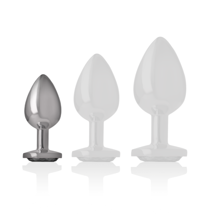 Analplug aus Aluminiummetall mit Schwarzem Kristall, Grösse S von Intense Anal Toys | Fesselliebe.de