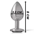 Analplug aus Aluminiummetall mit Schwarzem Glas, Grösse M von Intense Anal Toys