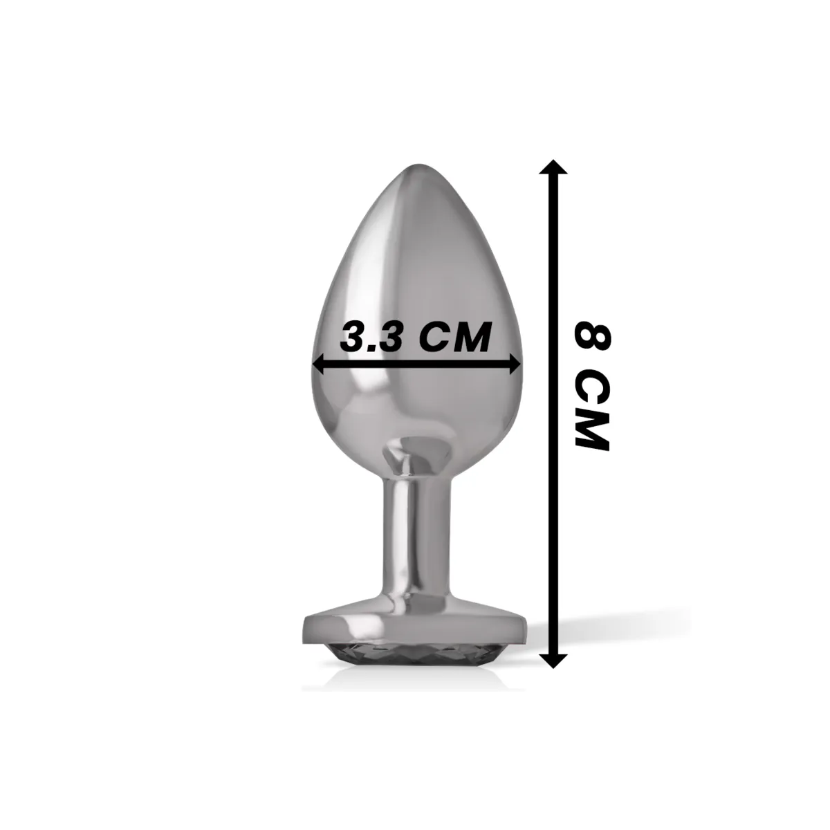 Analplug aus Aluminiummetall mit Schwarzem Glas, Grösse M von Intense Anal Toys | Fesselliebe.de