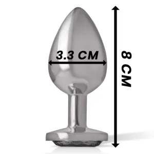 Analplug aus Aluminiummetall mit Schwarzem Glas, Grösse M von Intense Anal Toys