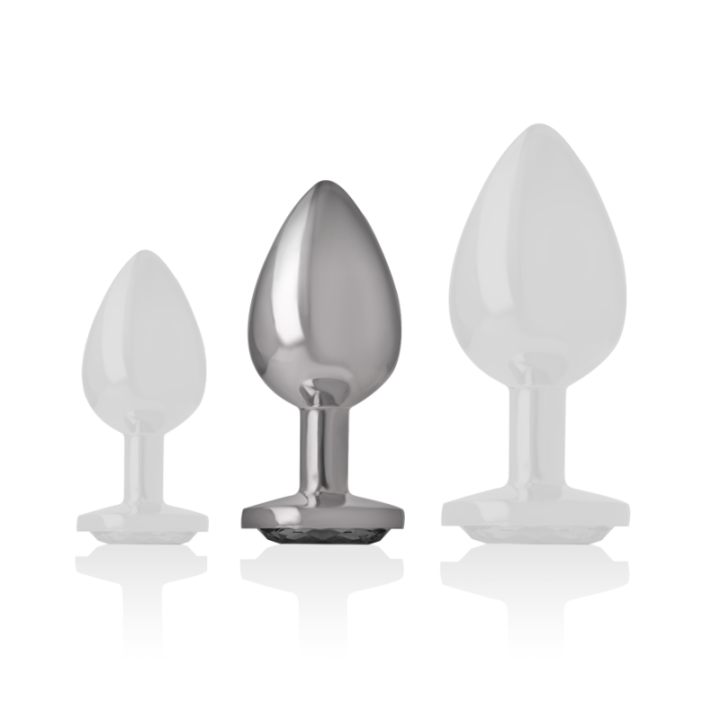Analplug aus Aluminiummetall mit Schwarzem Glas, Grösse M von Intense Anal Toys | Fesselliebe.de