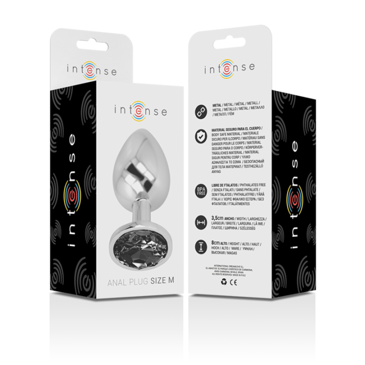 Analplug aus Aluminiummetall mit Schwarzem Glas, Grösse M von Intense Anal Toys | Fesselliebe.de