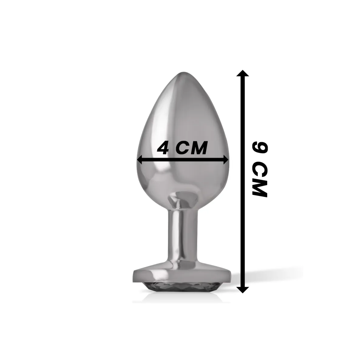 Analplug aus Aluminiummetall mit Schwarzem Glas, Grösse L von Intense Anal Toys | Fesselliebe.de
