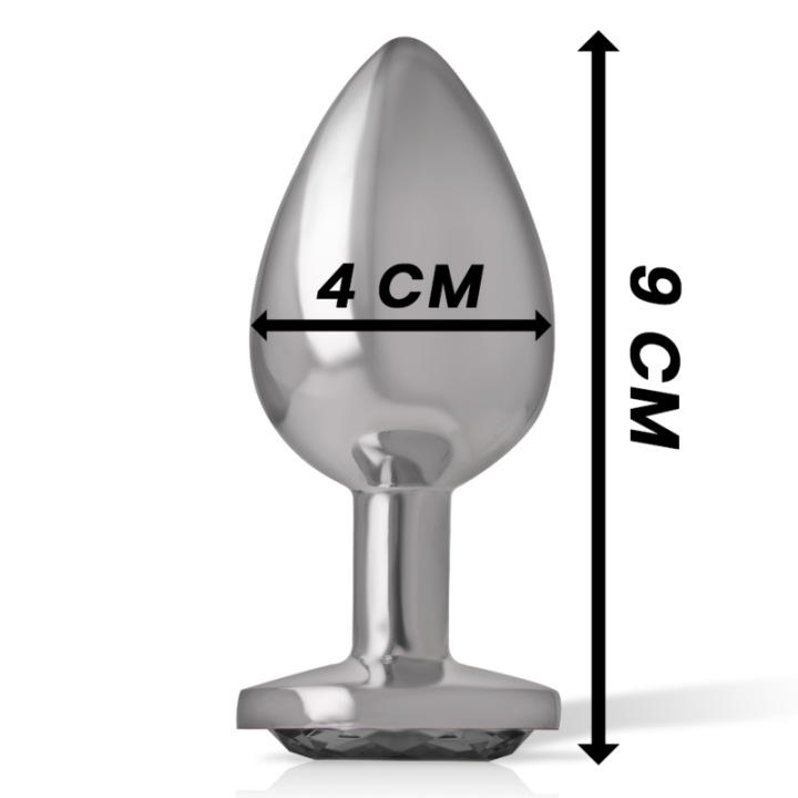 Analplug aus Aluminiummetall mit Schwarzem Glas, Grösse L von Intense Anal Toys | Fesselliebe.de