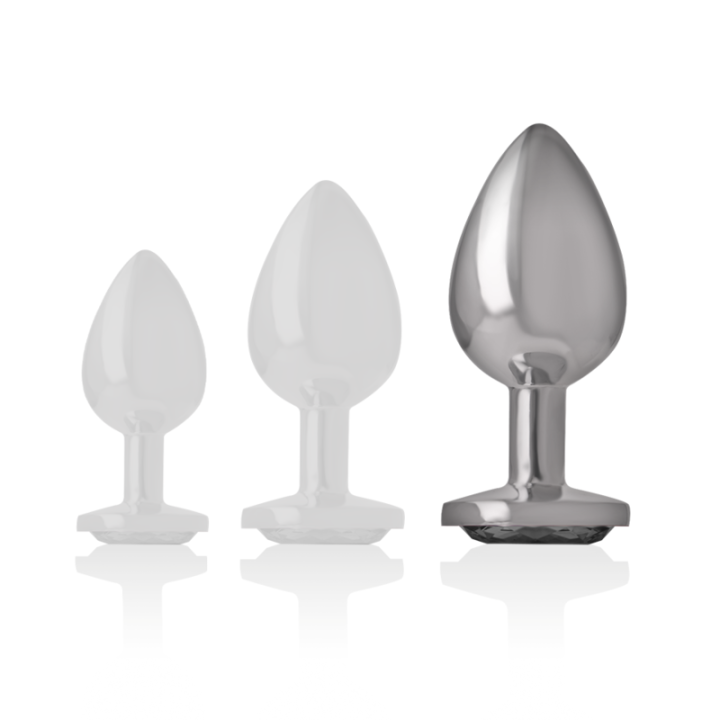 Analplug aus Aluminiummetall mit Schwarzem Glas, Grösse L von Intense Anal Toys | Fesselliebe.de