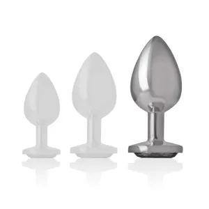 Analplug aus Aluminiummetall mit Schwarzem Glas, Grösse L von Intense Anal Toys