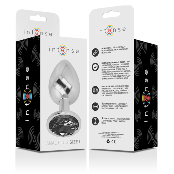 Analplug aus Aluminiummetall mit Schwarzem Glas, Grösse L von Intense Anal Toys | Fesselliebe.de