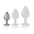 Analplug aus Aluminiu Mmetall mit Silbernem Kristall, Grösse S von Intense Anal Toys