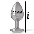 Analplug aus Aluminiu Mmetall mit Silbernem Kristall, Grösse S von Intense Anal Toys
