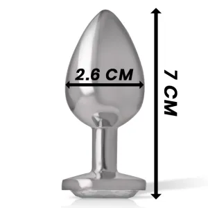 Analplug aus Aluminiu Mmetall mit Silbernem Kristall, Grösse S von Intense Anal Toys