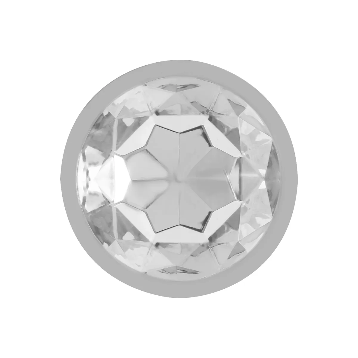 Aluminium-Metall-Analsplug mit Silbernem Kristall, Grösse M von Intense Anal Toys | Fesselliebe.de