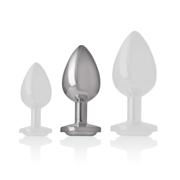 Aluminium-Metall-Analsplug mit Silbernem Kristall, Grösse M von Intense Anal Toys | Fesselliebe.de